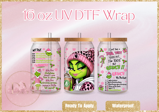 My Day Grinchy Girl UV DTF Wrap