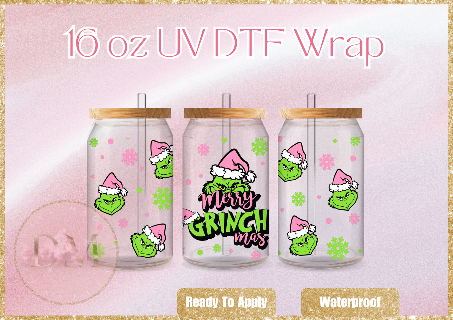 Merry Grinchymas UV DTF Wrap