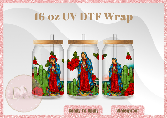 Virgen Maria Cactus UV DTF Wrap