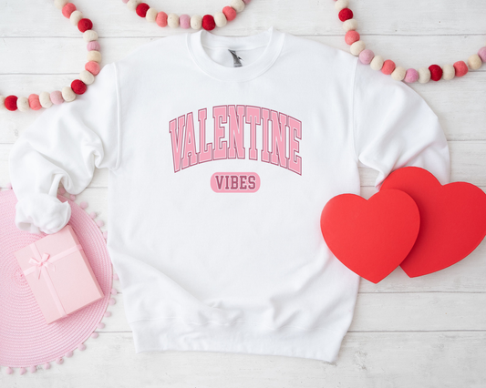 Valentines Vibes Sweatshirt, Valentines Gift, Pink