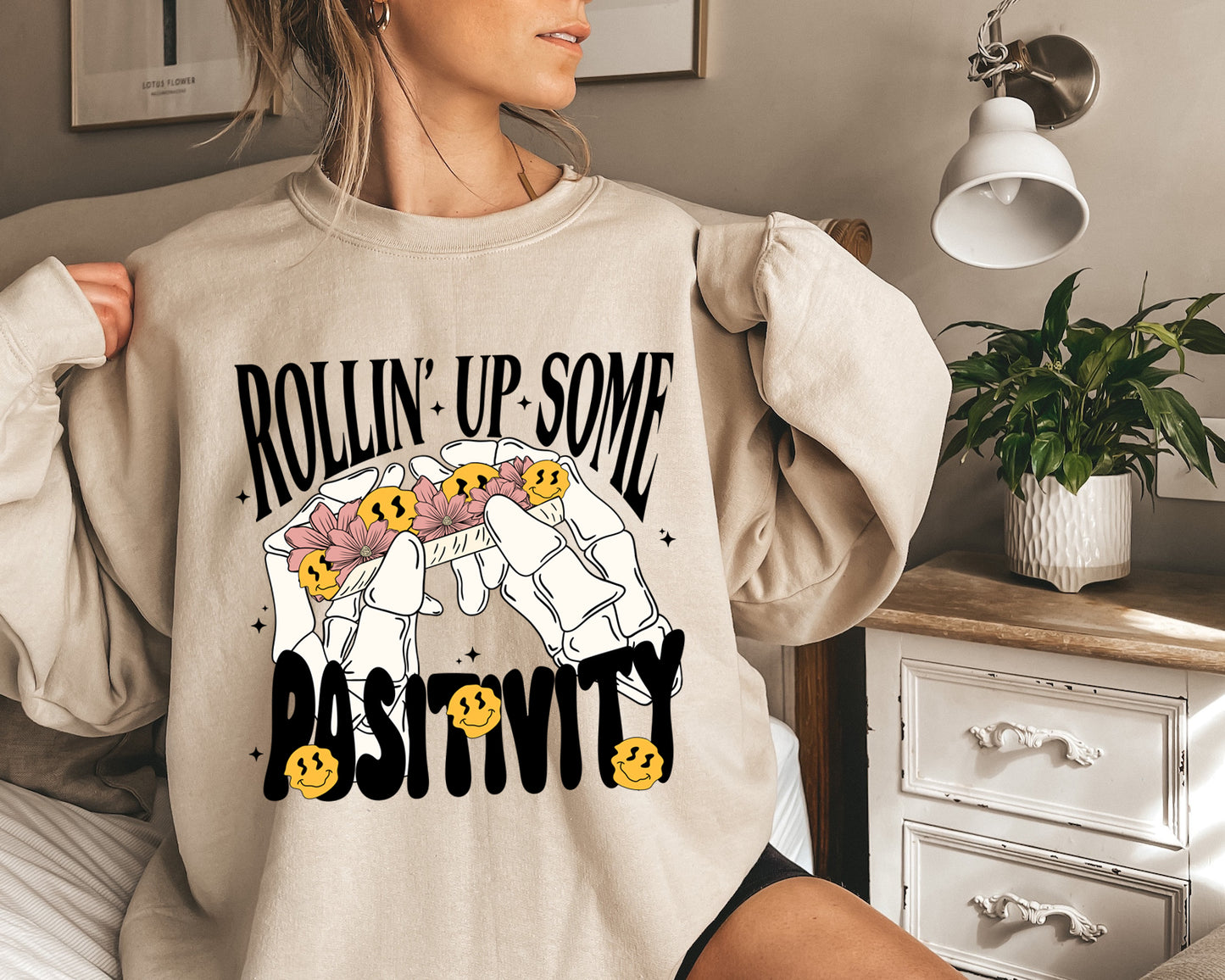 Rolling Positivity Sweatshirt, Womens Sweatshirt