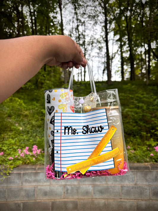 Personalized Teacher Appreciation Gift, Teacher gift, Teacher Pen Bag Cup