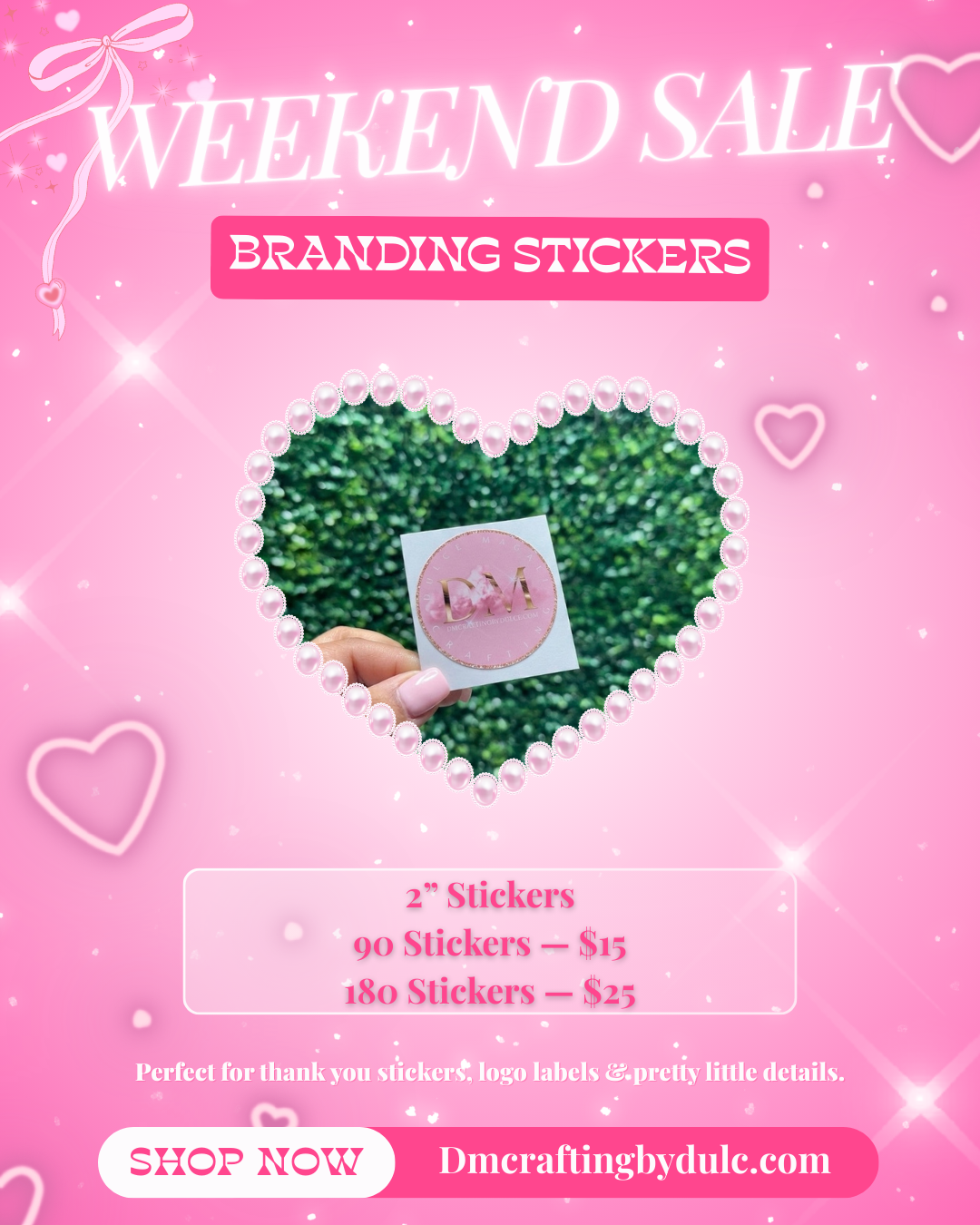 Sale! Branding Sticker, Custom Stickers, Vinyl Stickers - Set of 90 or 180