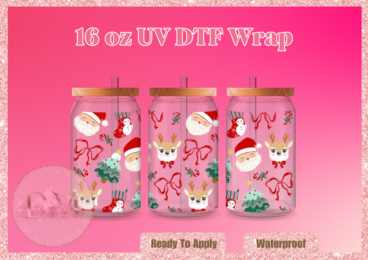 Christmas Reindeer Santa UVDTF Wrap