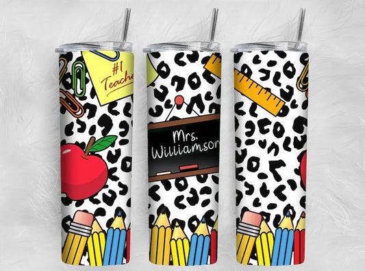 Custom Leopard Teacher Tumbler, Teacher appreciation week, teacher gift