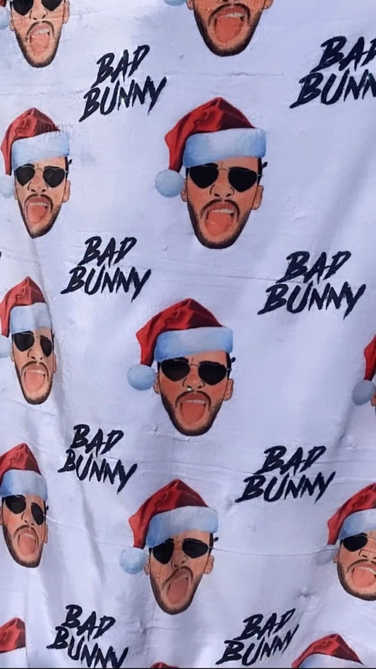 Bad Bunny Christmas Blanket, Bad Bunny Blanket, Bad Bunny Gift, Conejo Malo Regalo, Benito Blanket
